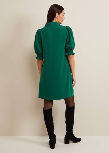 Phase Eight Candice Zip Swing Dress Green Canada | IAVQUG-587